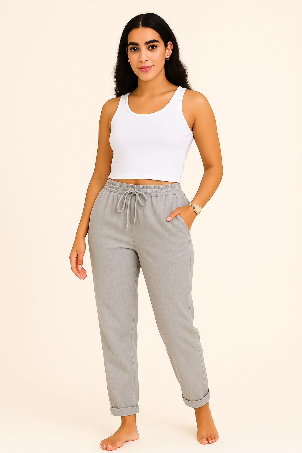 MALLORCA LINNEN BROEK MET STRETCH
